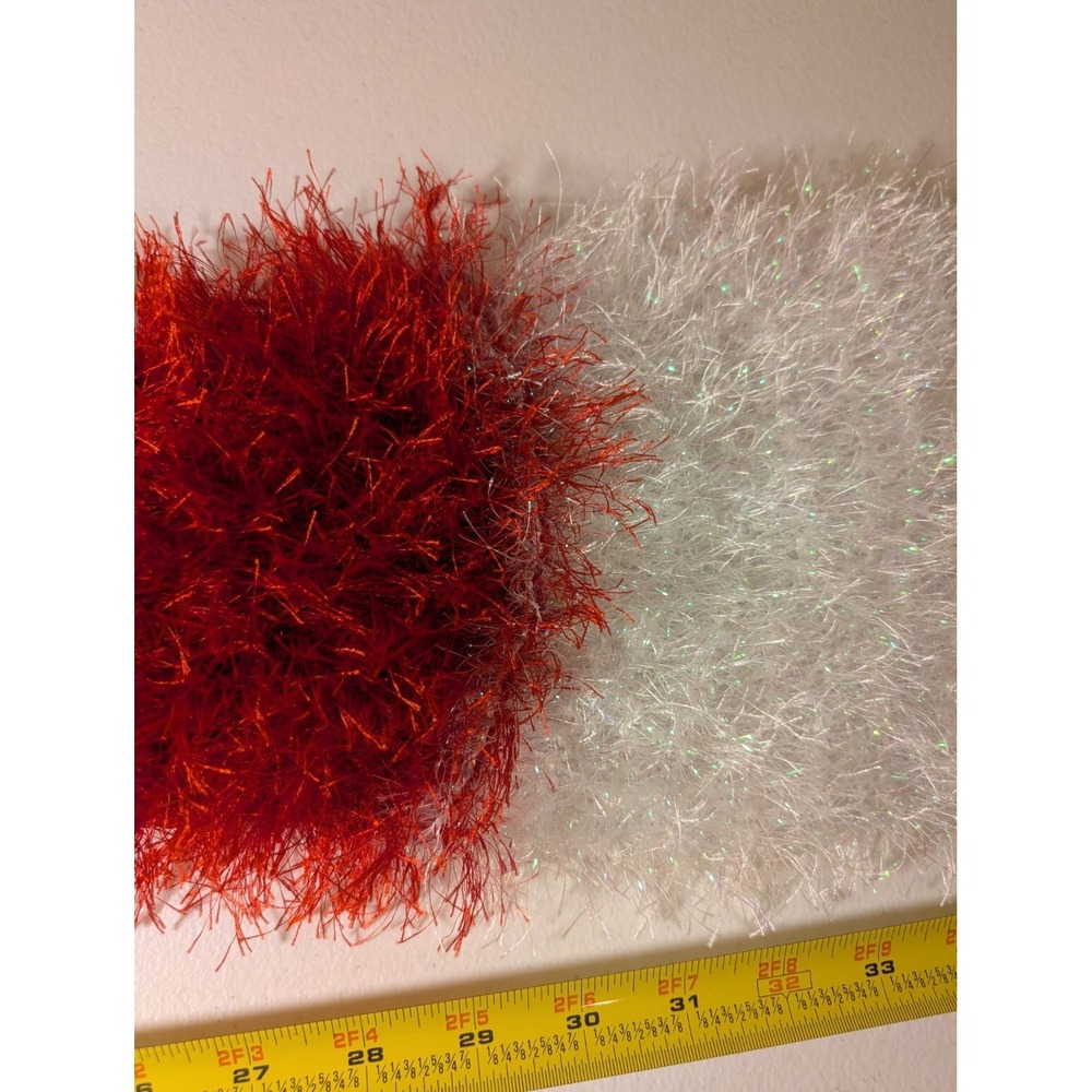 Red White Blue Fuzzy Knit Scarf Soft Novelty Yarn 45" Long Patriotic USA Colors - Picture 4 of 4